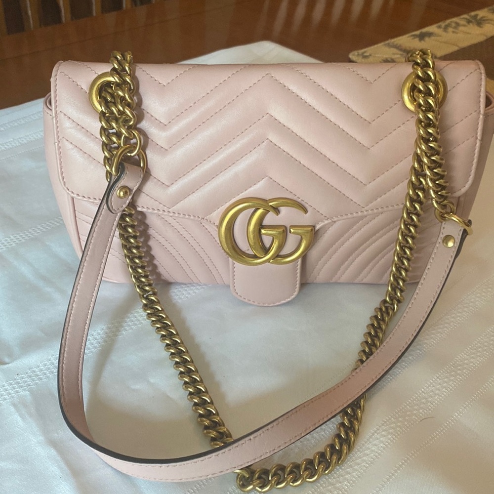 Authentic Gucci GG Rose Pink Marmont Mini Bag